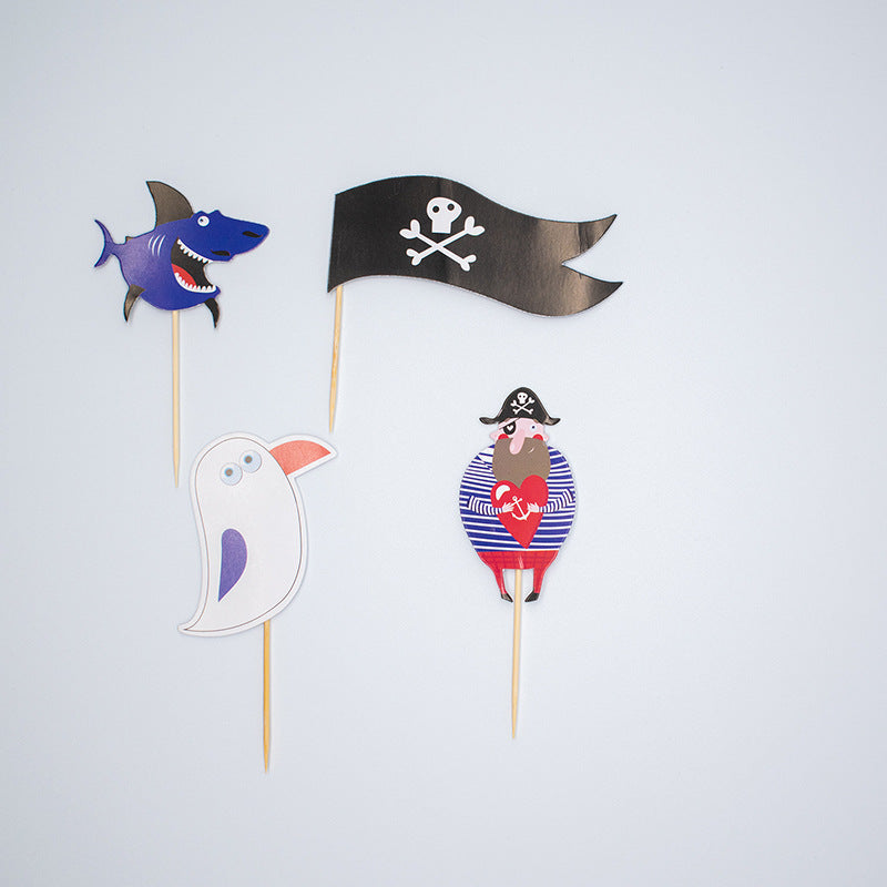 Disposable Pirate Party Decorations Disposable Paper Plates, Tablecloths, Paper Bags, Cake Inserts - Mubimart -  