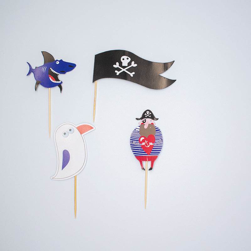 Disposable Pirate Party Decorations Disposable Paper Plates, Tablecloths, Paper Bags, Cake Inserts - Mubimart