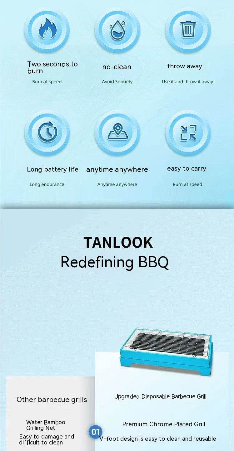 Disposable Portable Barbecue Grill Household Outdoor Camping - Mubimart