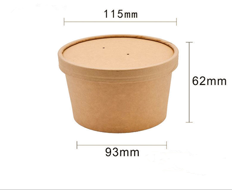 Disposable Soup Cup With Lid Paper Bowl Round Porridge Cup Takeaway Paper Cup Fast Food Soup Box Porridge Bowl - Mubimart -  