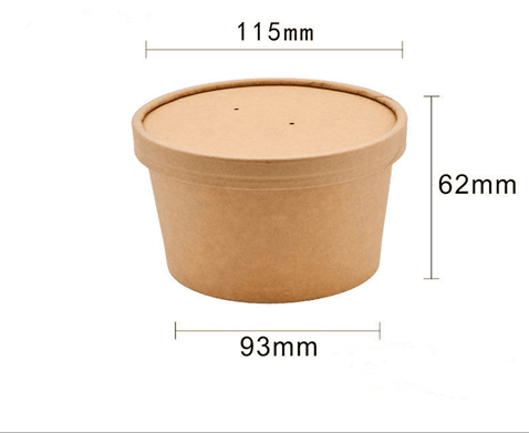 Disposable Soup Cup With Lid Paper Bowl Round Porridge Cup Takeaway Paper Cup Fast Food Soup Box Porridge Bowl - Mubimart