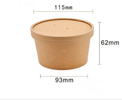 Disposable Soup Cup With Lid Paper Bowl Round Porridge Cup Takeaway Paper Cup Fast Food Soup Box Porridge Bowl - Mubimart -  