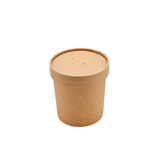 Disposable Soup Cup With Lid Paper Bowl Round Porridge Cup Takeaway Paper Cup Fast Food Soup Box Porridge Bowl - Mubimart
