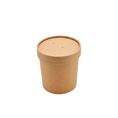 Disposable Soup Cup With Lid Paper Bowl Round Porridge Cup Takeaway Paper Cup Fast Food Soup Box Porridge Bowl - Mubimart - Disposable Cups 