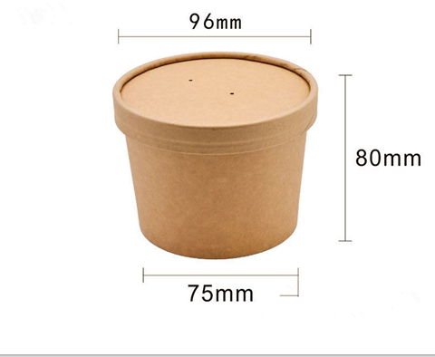 Disposable Soup Cup With Lid Paper Bowl Round Porridge Cup Takeaway Paper Cup Fast Food Soup Box Porridge Bowl - Mubimart -  