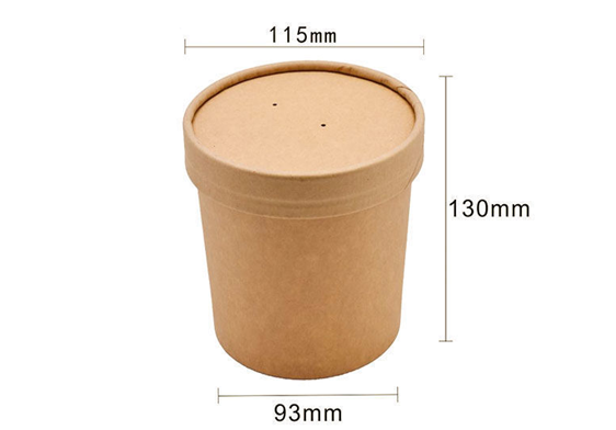 Disposable Soup Cup With Lid Paper Bowl Round Porridge Cup Takeaway Paper Cup Fast Food Soup Box Porridge Bowl - Mubimart -  