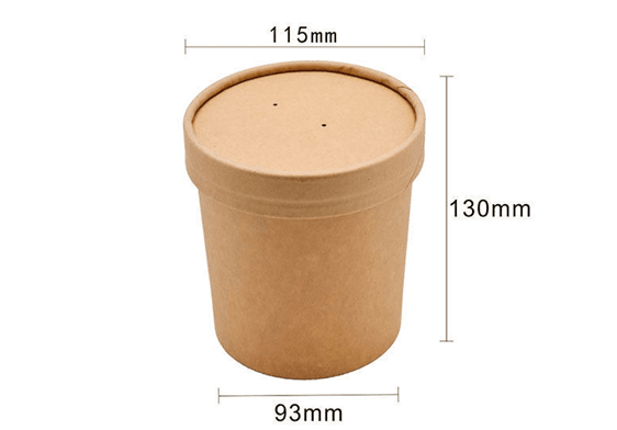 Disposable Soup Cup With Lid Paper Bowl Round Porridge Cup Takeaway Paper Cup Fast Food Soup Box Porridge Bowl - Mubimart