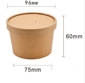 Disposable Soup Cup With Lid Paper Bowl Round Porridge Cup Takeaway Paper Cup Fast Food Soup Box Porridge Bowl - Mubimart -  