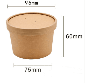 Disposable Soup Cup With Lid Paper Bowl Round Porridge Cup Takeaway Paper Cup Fast Food Soup Box Porridge Bowl - Mubimart