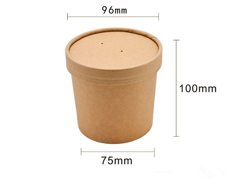 Disposable Soup Cup With Lid Paper Bowl Round Porridge Cup Takeaway Paper Cup Fast Food Soup Box Porridge Bowl - Mubimart -  