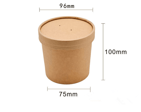 Disposable Soup Cup With Lid Paper Bowl Round Porridge Cup Takeaway Paper Cup Fast Food Soup Box Porridge Bowl - Mubimart