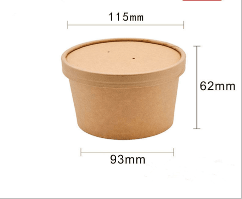 Disposable Soup Cup With Lid Paper Bowl Round Porridge Cup Takeaway Paper Cup Fast Food Soup Box Porridge Bowl - Mubimart