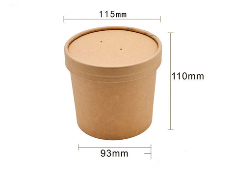 Disposable Soup Cup With Lid Paper Bowl Round Porridge Cup Takeaway Paper Cup Fast Food Soup Box Porridge Bowl - Mubimart -  