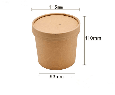 Disposable Soup Cup With Lid Paper Bowl Round Porridge Cup Takeaway Paper Cup Fast Food Soup Box Porridge Bowl - Mubimart