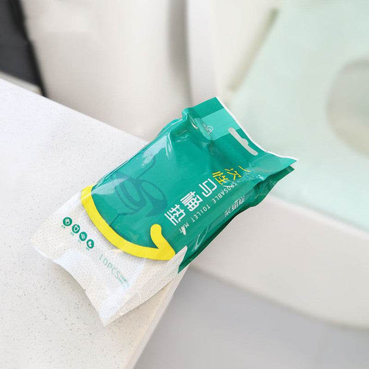 Disposable Toilet Paper Travel Hotel Waterproof Toilet Cover, A Bag Of 10 Pieces - Mubimart