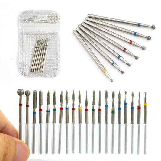 Dmoley 7pcs Diamond Nail Drill Bits Milling Cutter - Mubimart