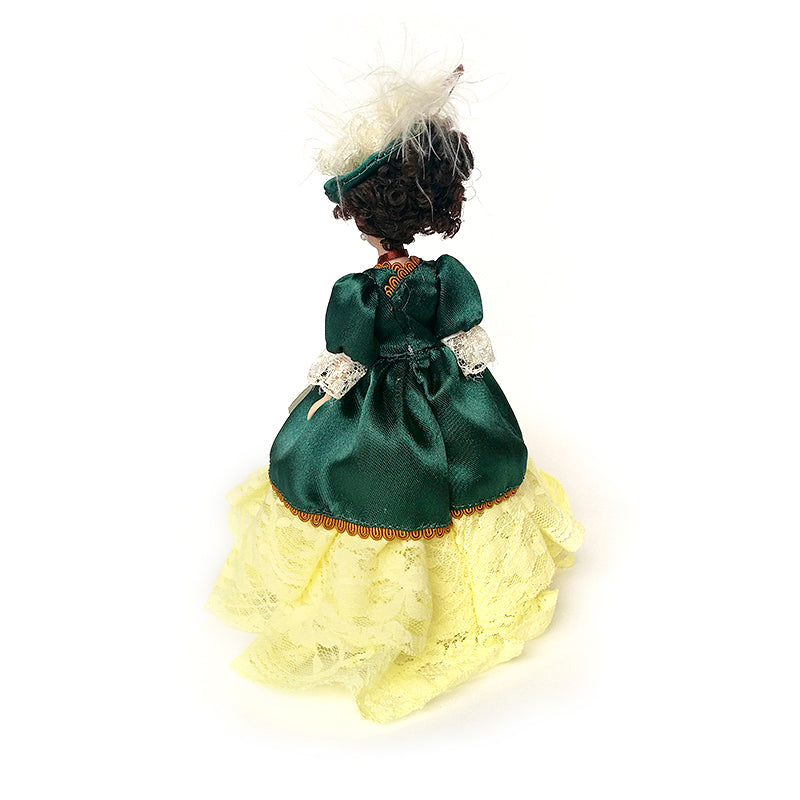 Dollhouse Miniature Porcelain Victorian Doll Model Green Dress Miss Lady - Mubimart -  