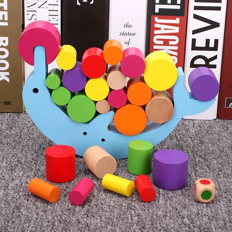Dolphin balance building block toy - Mubimart