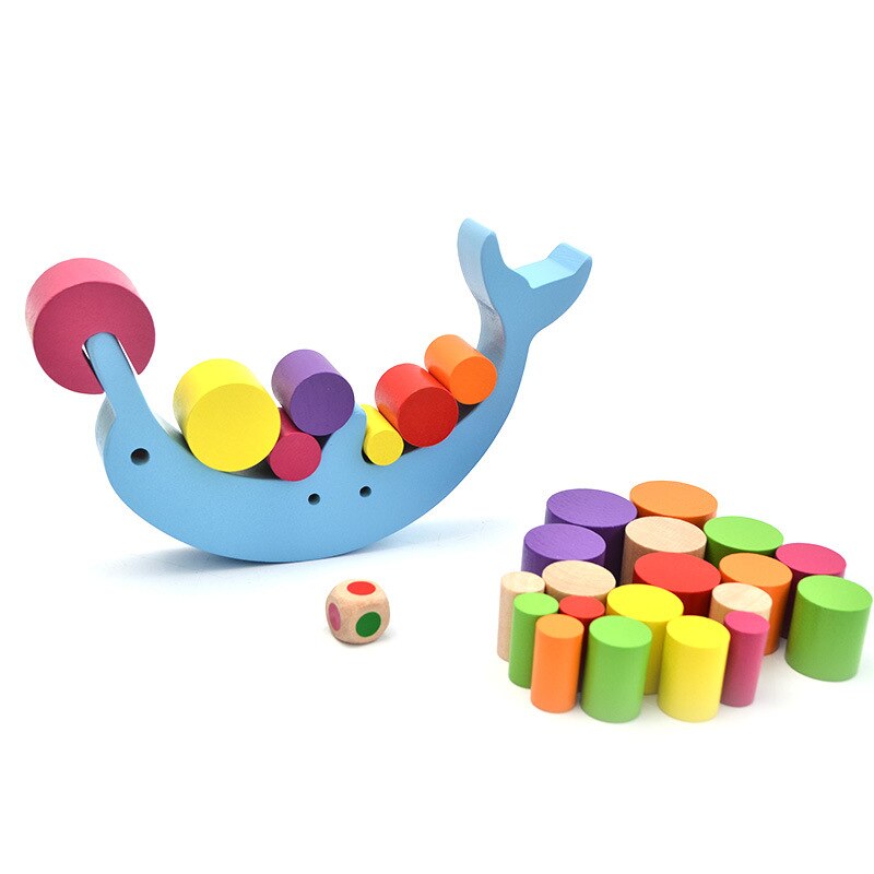 Dolphin balance building block toy - Mubimart -  