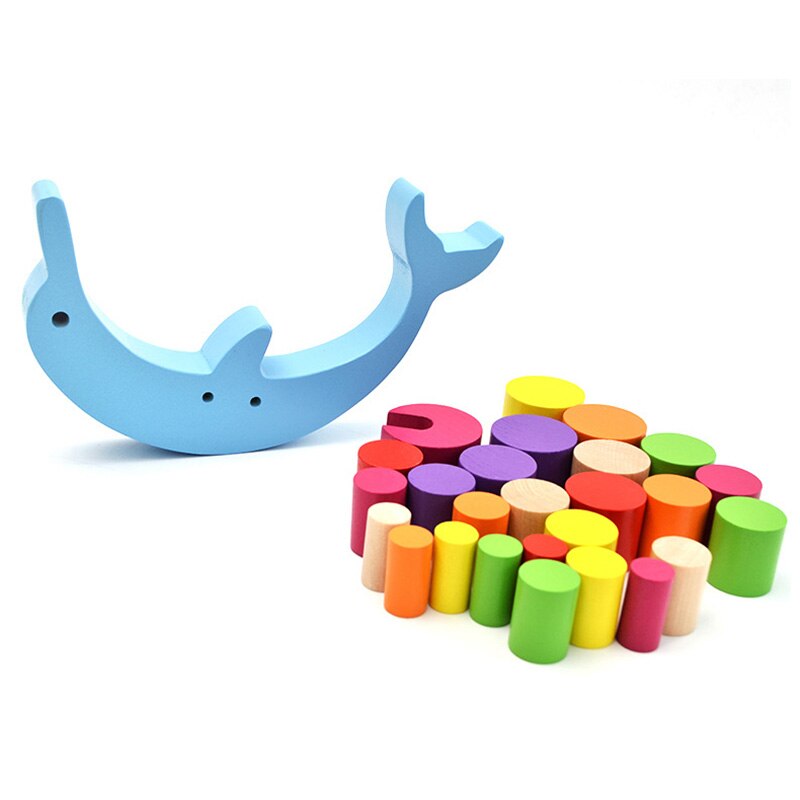 Dolphin balance building block toy - Mubimart -  