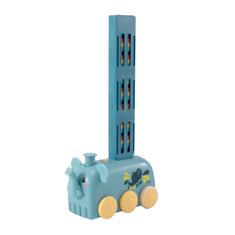 Domino Train Toy Stacking Block Set Domino Building Block Brain Developmental Electric Car Cartoon Block For Kids - Mubimart -  