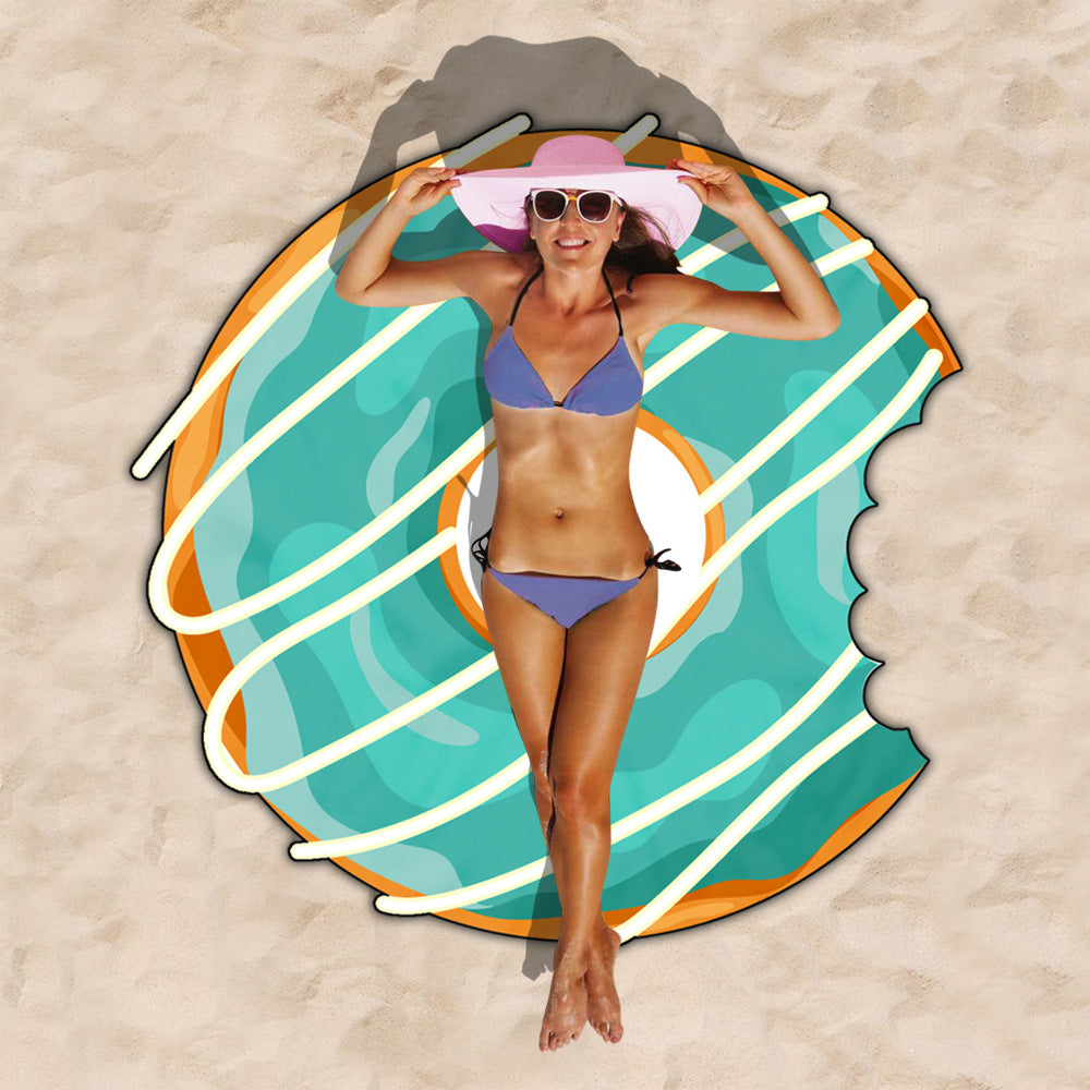 Donut Style Microfiber Towel Cloth Beach - Mubimart -  