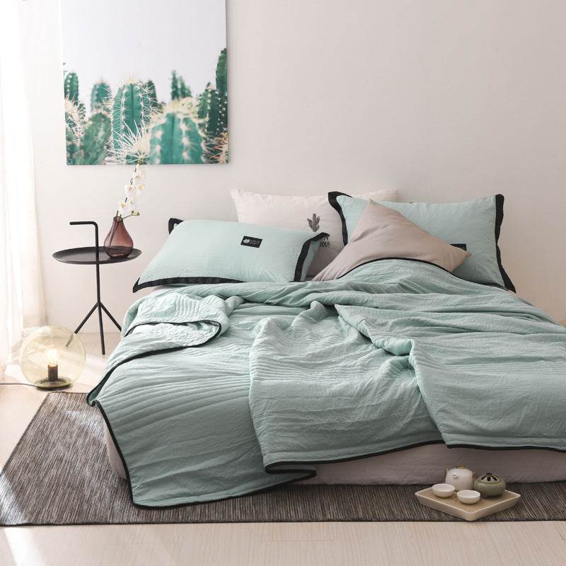 Double Air-conditioning Quilt With Solid Color Thin Quilt - Mubimart