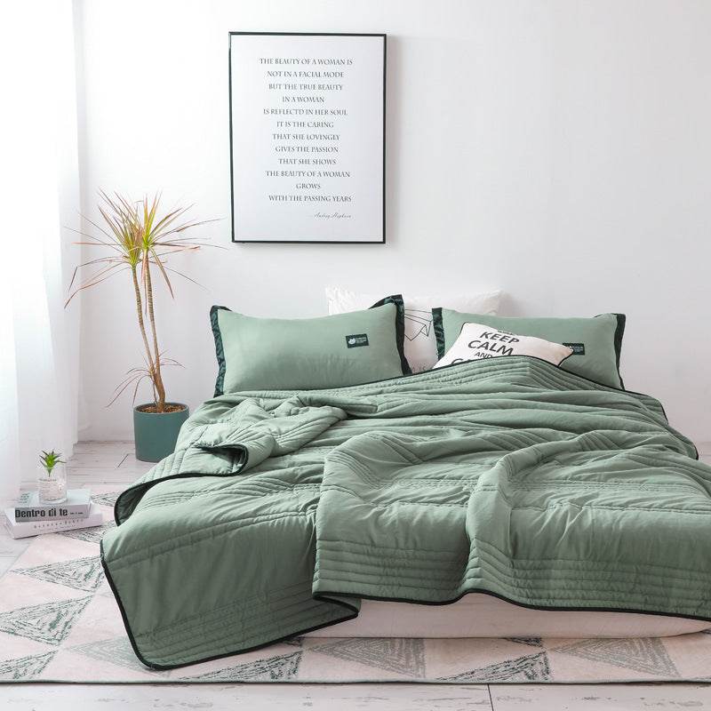 Double Air-conditioning Quilt With Solid Color Thin Quilt - Mubimart