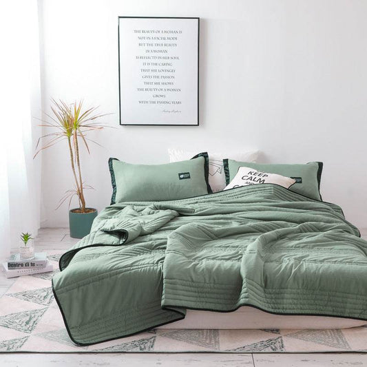 Double Air-conditioning Quilt With Solid Color Thin Quilt - Mubimart