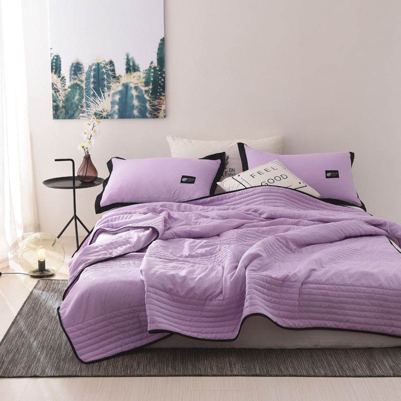Double Air-conditioning Quilt With Solid Color Thin Quilt - Mubimart