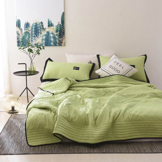 Double Air-conditioning Quilt With Solid Color Thin Quilt - Mubimart