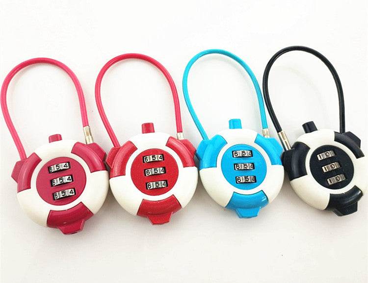 Double Color Wire Rope Computer Password Lock Wardrobe Laptop Luggage Suitcase Password Lock - Mubimart