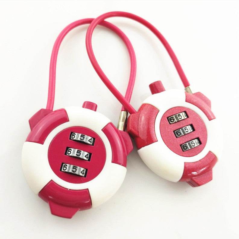 Double Color Wire Rope Computer Password Lock Wardrobe Laptop Luggage Suitcase Password Lock - Mubimart