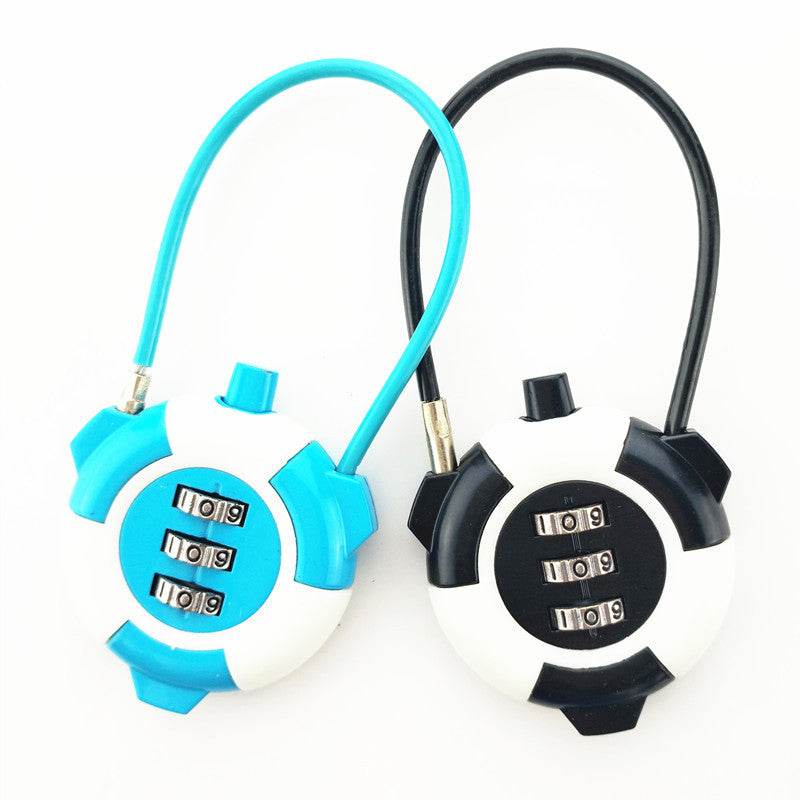 Double Color Wire Rope Computer Password Lock Wardrobe Laptop Luggage Suitcase Password Lock - Mubimart