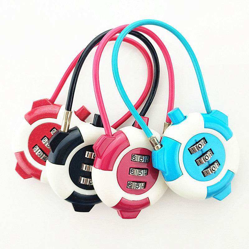 Double Color Wire Rope Computer Password Lock Wardrobe Laptop Luggage Suitcase Password Lock - Mubimart
