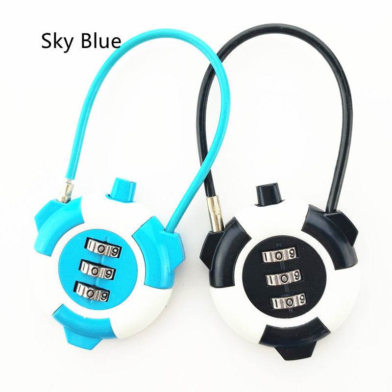 Double Color Wire Rope Computer Password Lock Wardrobe Laptop Luggage Suitcase Password Lock - Mubimart