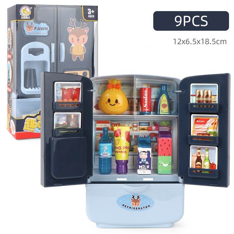 Double Door Mini Appliance Girl Smart Refrigerator Toy - Mubimart