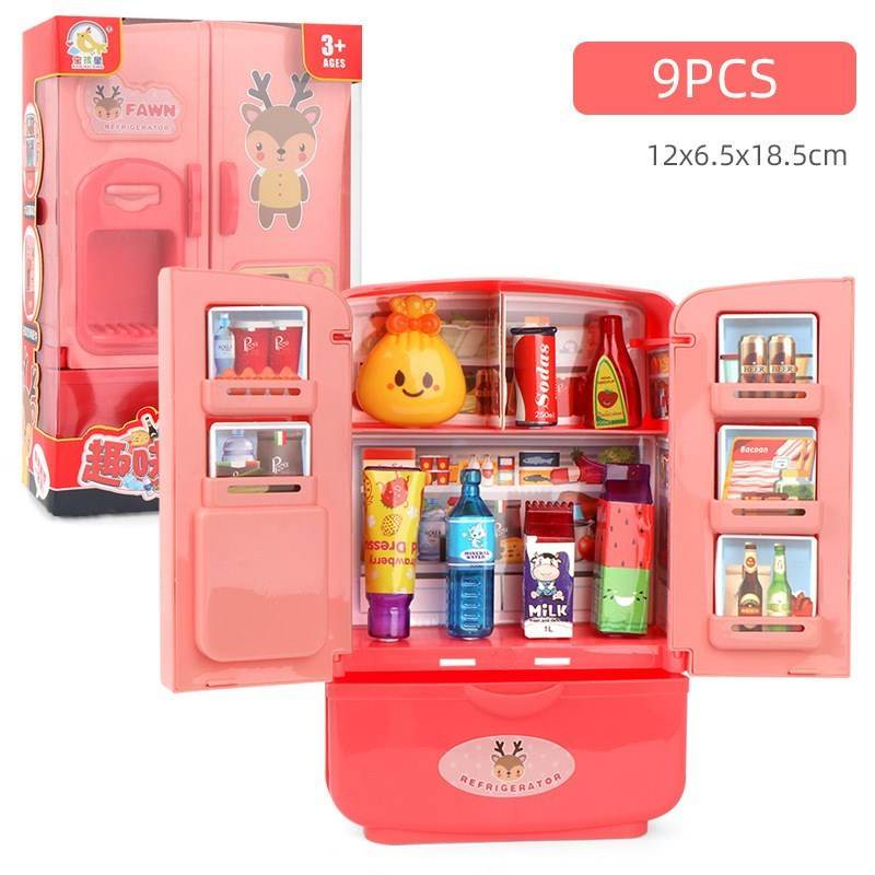 Double Door Mini Appliance Girl Smart Refrigerator Toy - Mubimart