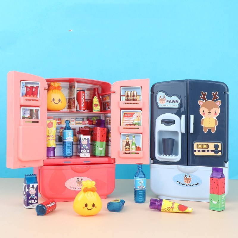 Double Door Mini Appliance Girl Smart Refrigerator Toy - Mubimart -  