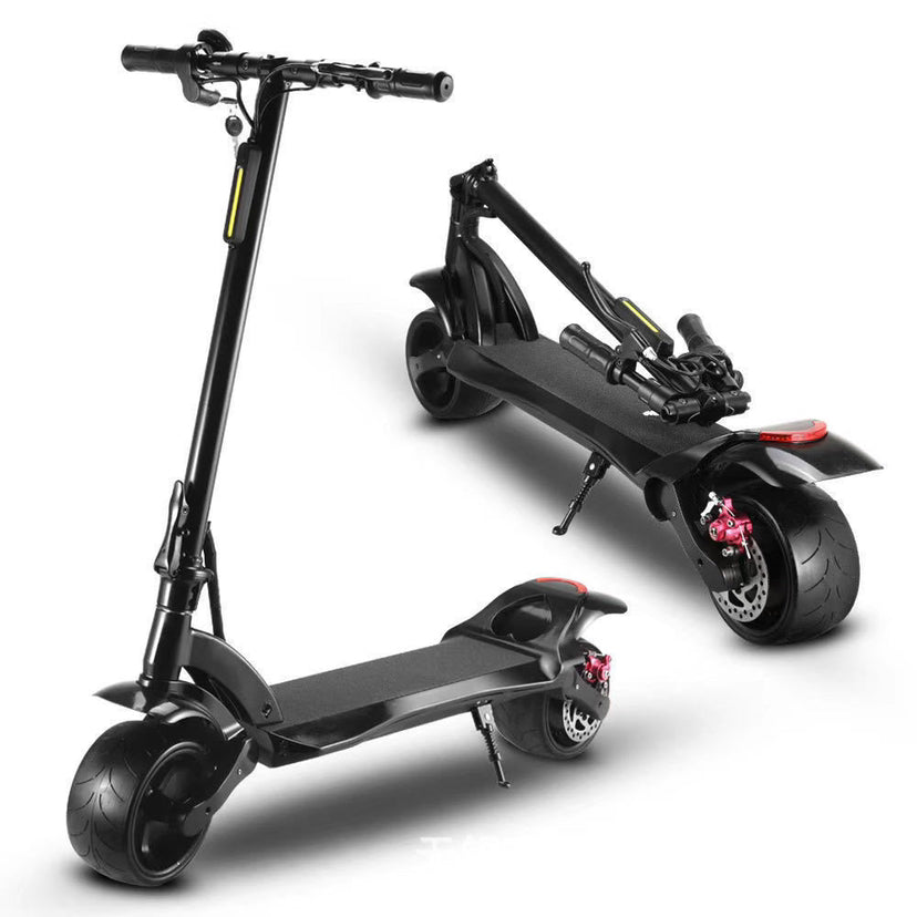 Double Drive Folding Scooter With Wide Tires - Mubimart - Bike 