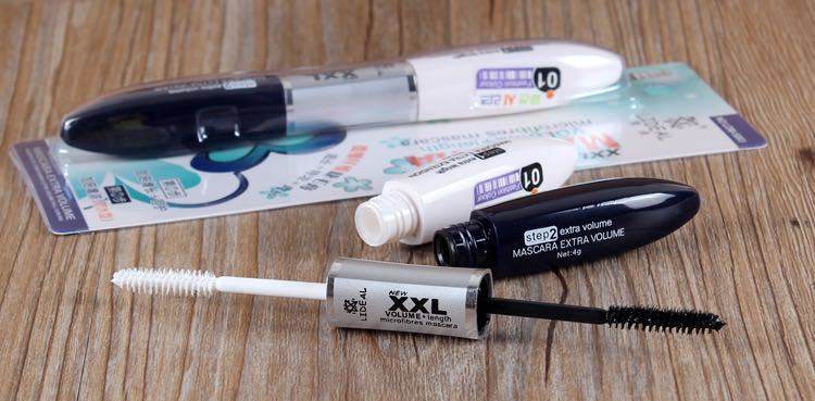 Double-Ended Mascara Black And White Brush Head Thick Mascara - Mubimart