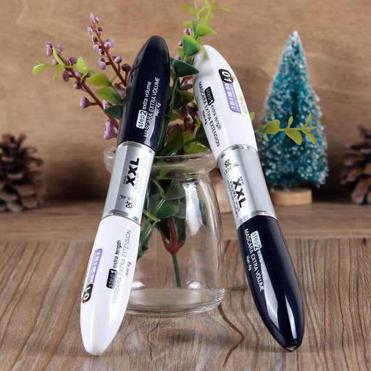 Double-Ended Mascara Black And White Brush Head Thick Mascara - Mubimart