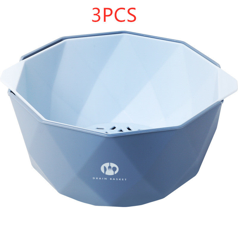 Double-Layer Vegetable Sink Plastic Drain Basket - Mubimart -  