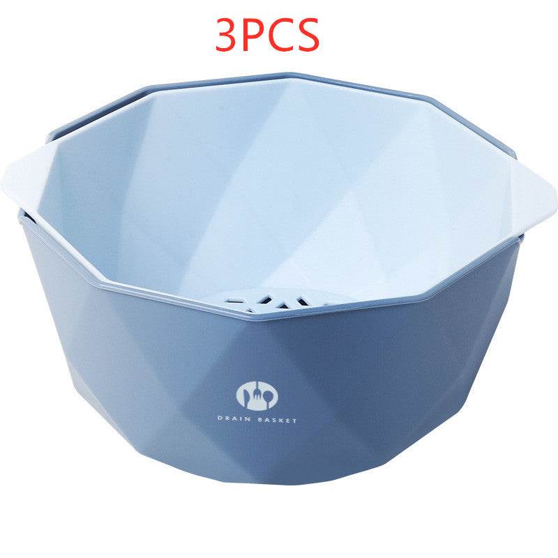 Double-Layer Vegetable Sink Plastic Drain Basket - Mubimart