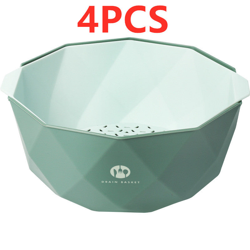 Double-Layer Vegetable Sink Plastic Drain Basket - Mubimart -  