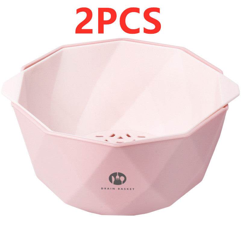 Double-Layer Vegetable Sink Plastic Drain Basket - Mubimart