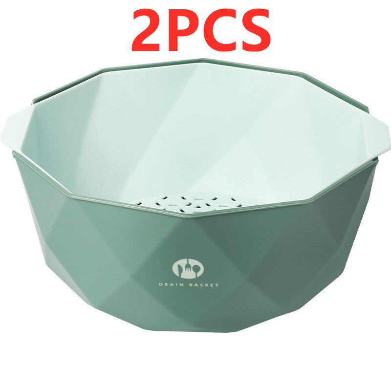 Double-Layer Vegetable Sink Plastic Drain Basket - Mubimart -  