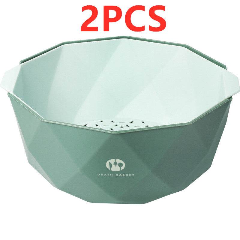 Double-Layer Vegetable Sink Plastic Drain Basket - Mubimart