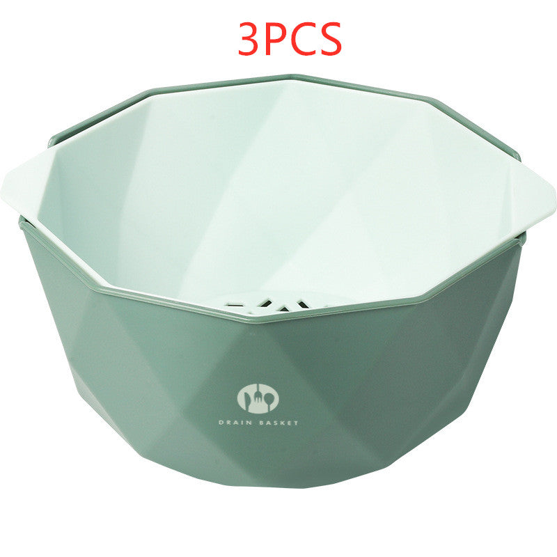 Double-Layer Vegetable Sink Plastic Drain Basket - Mubimart -  