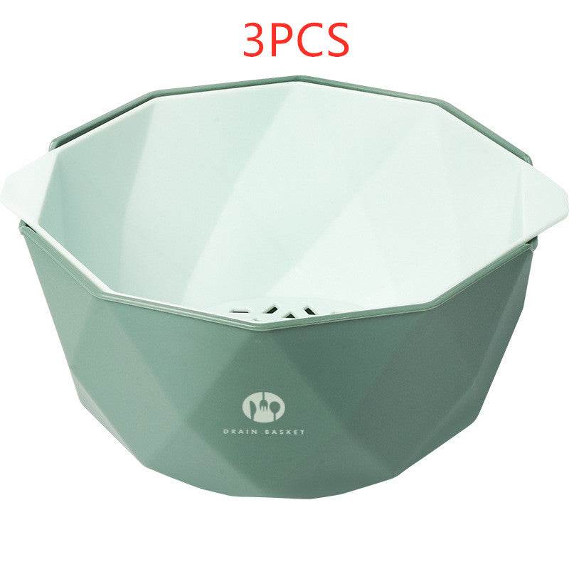 Double-Layer Vegetable Sink Plastic Drain Basket - Mubimart